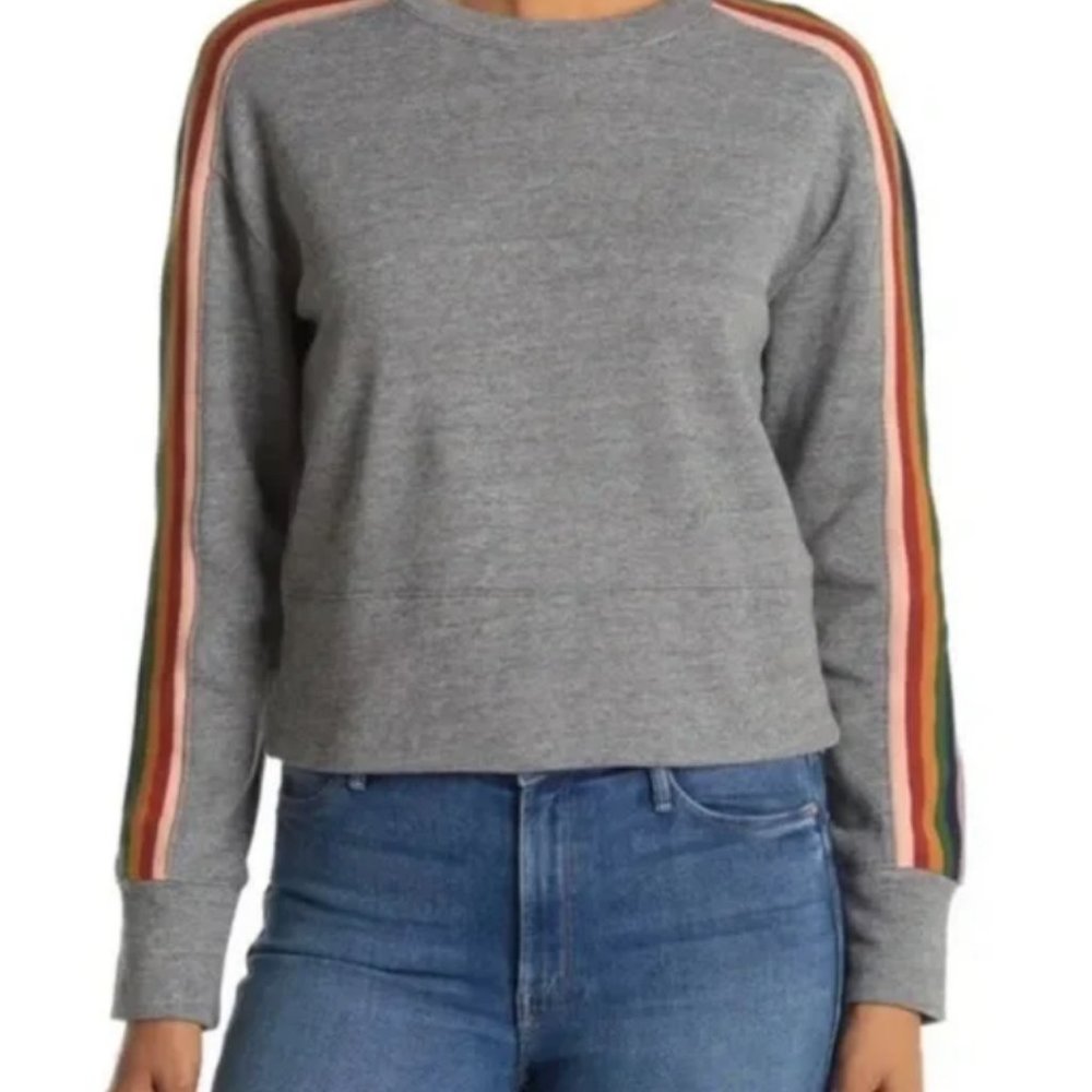 ❤️❤️ SOLD  ❤️❤️ Madewell Rainbow Inset Crop Sweatshirt.